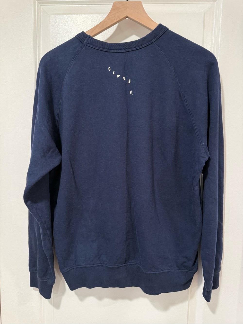 Clare V. Navy Crewneck Sweater with Red Lip Motif - Picture 2 of 2